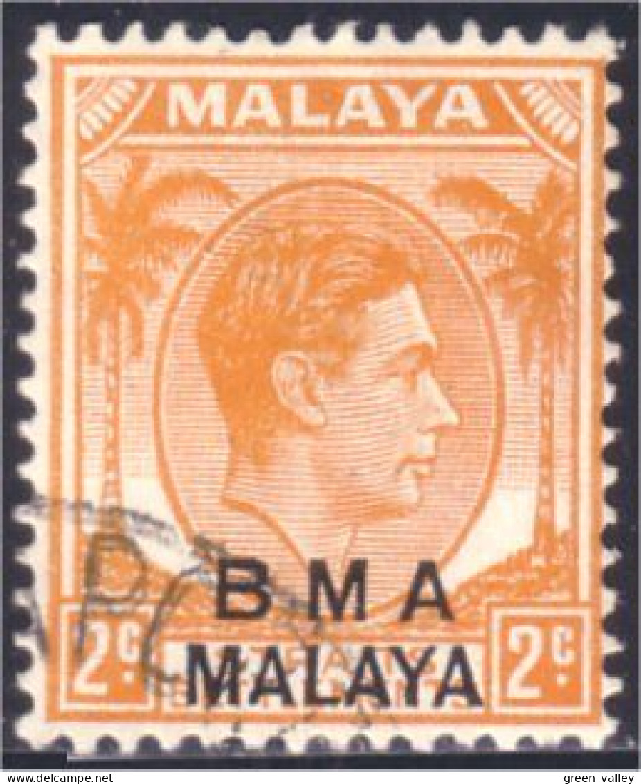 430 G-B Offices B.M.A. / MALAYA 2c Orange (GBA-53) - Malaya (British Military Administration)