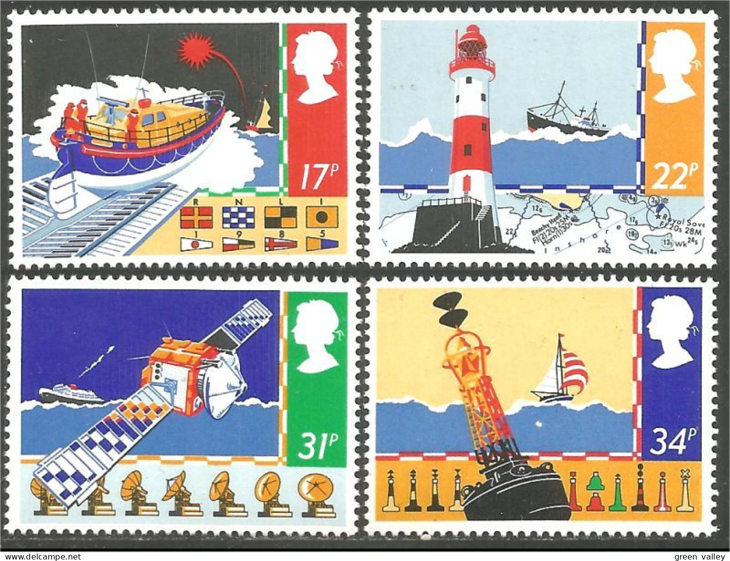 422 G-B 1985 Safety Sea Sauvetage Mer Bateau Ship Boat Schiffe Satellite MNH ** Neuf SC (GB-1107b) - First Aid