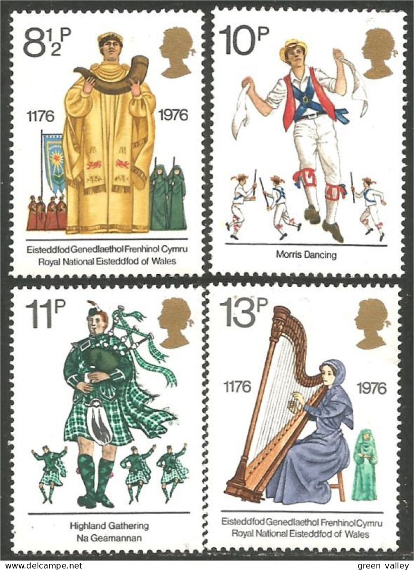 422 G-B 1976 Traditions Costumes Music Musique Harp Harpe MNH ** Neuf SC (GB-790a) - Unused Stamps