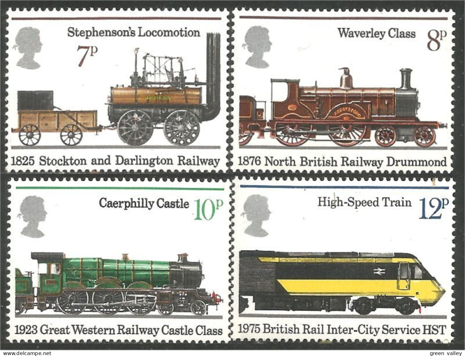 422 G-B 1975 Trains Locomotives Stephenson Waverley Caerphilly MNH ** Neuf SC (GB-749a) - Unused Stamps