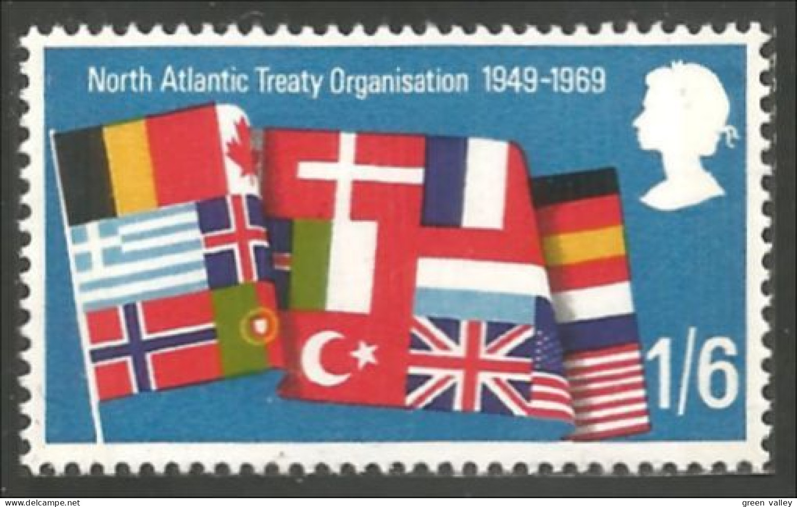 420 G-B 1969 Otan Nato Drapeaux Flags MNH ** Neuf SC (GB-38c) - Francobolli