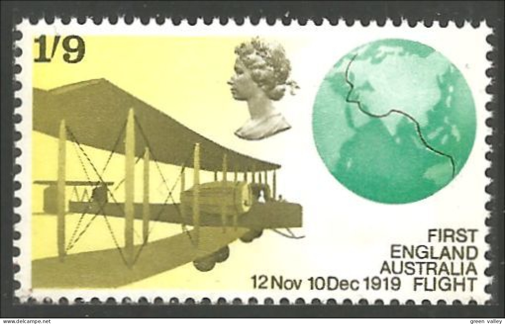 420 G-B 1969 Alcock Brown Avion Vickers Vimy Airplane MNH ** Neuf SC (GB-39a) - Nuevos