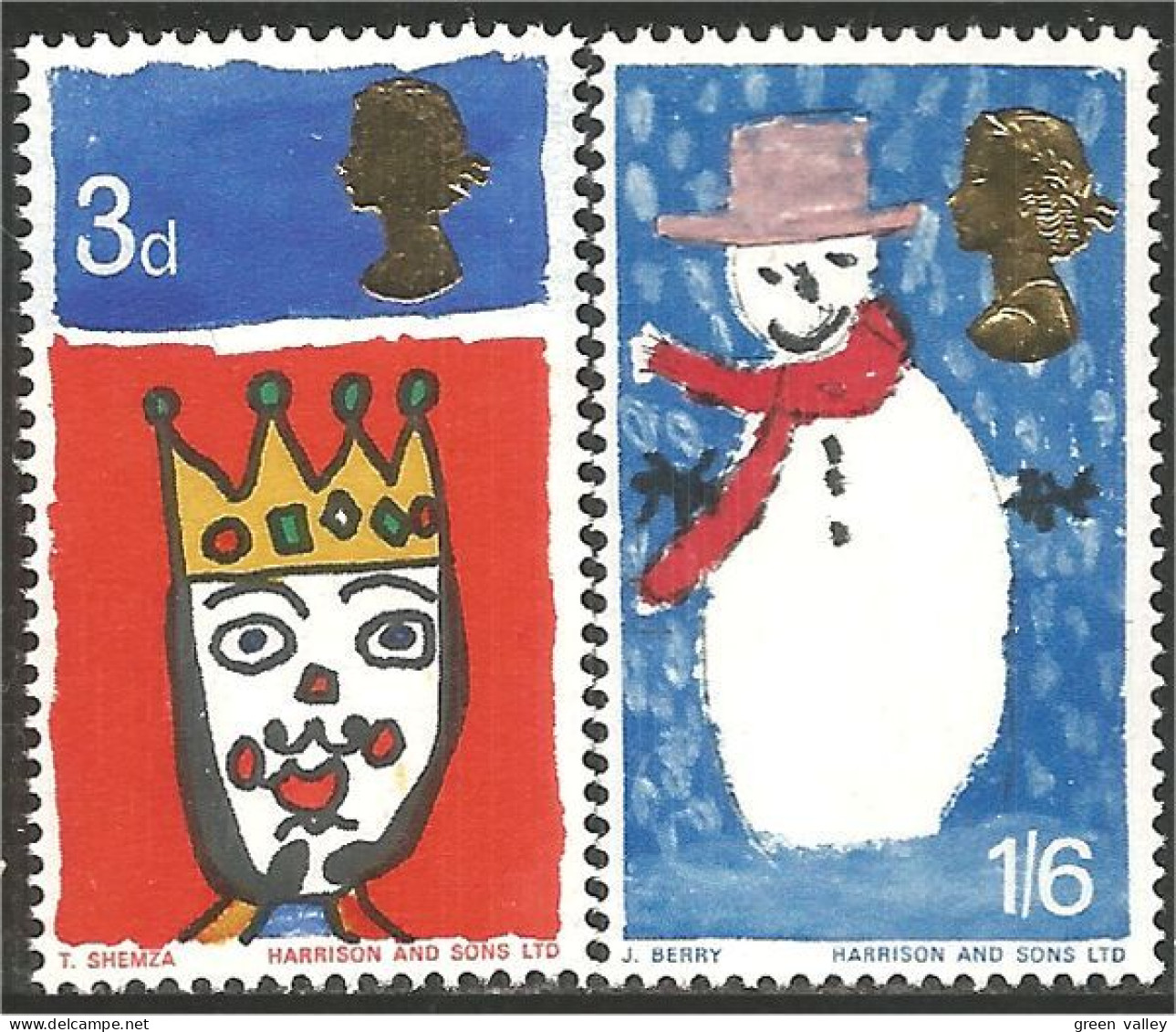 420 G-B 1966 Snowman Bonhomme Neige Noel Christmas Phosphor MNH ** Neuf SC (GB-20c) - Ungebraucht