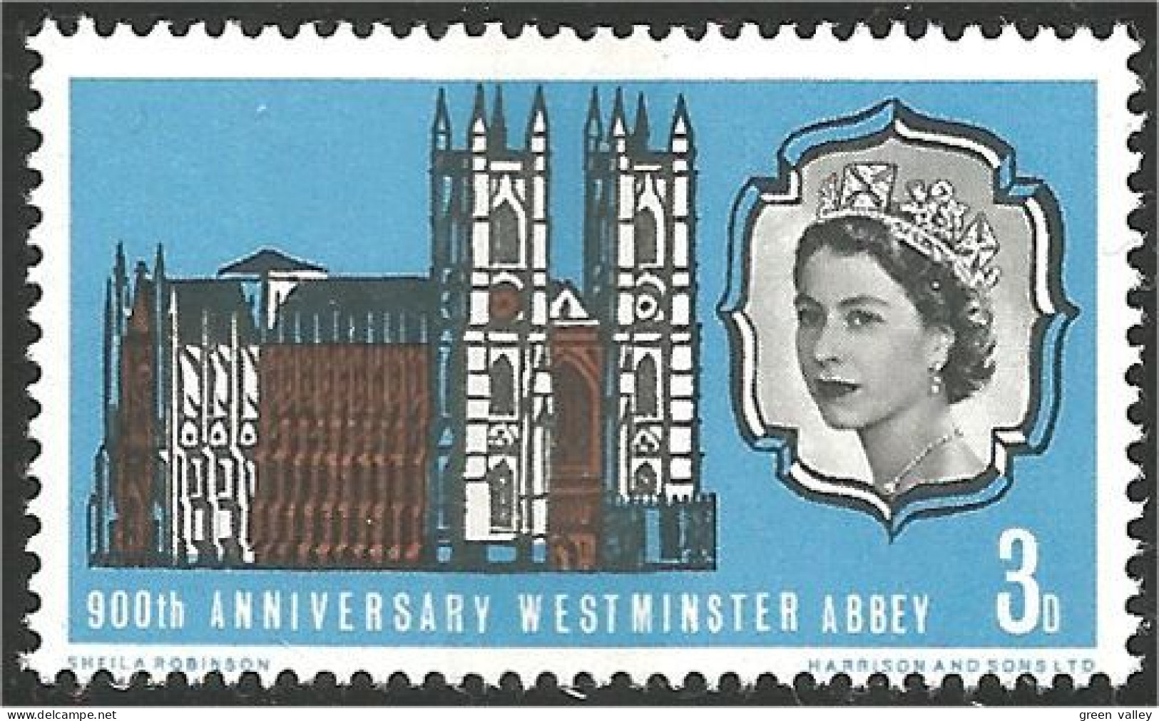 420 G-B 1966 Abbaye Westminster Abbey Phosphor MNH ** Neuf SC (GB-17c) - Klöster