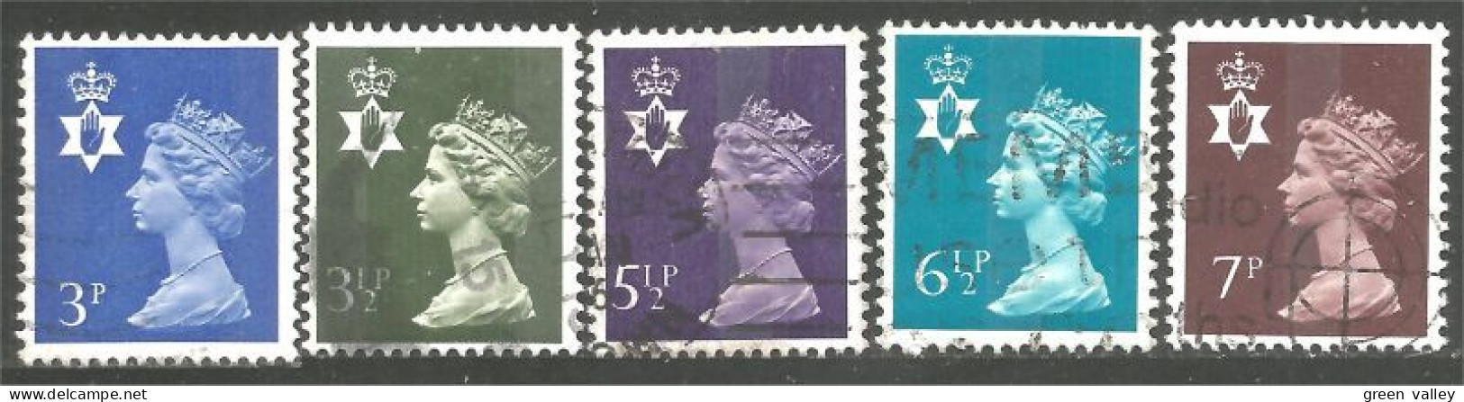 414 G-B Regionals Northern Ireland 5 Stamps Queen Elizabeth (REG-29) - Irlanda Del Nord