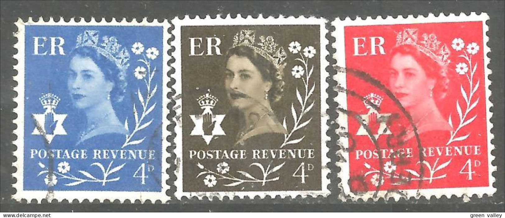 414 G-B Regionals Northern Ireland 3 Stamps Queen Elizabeth (REG-28) - Northern Ireland