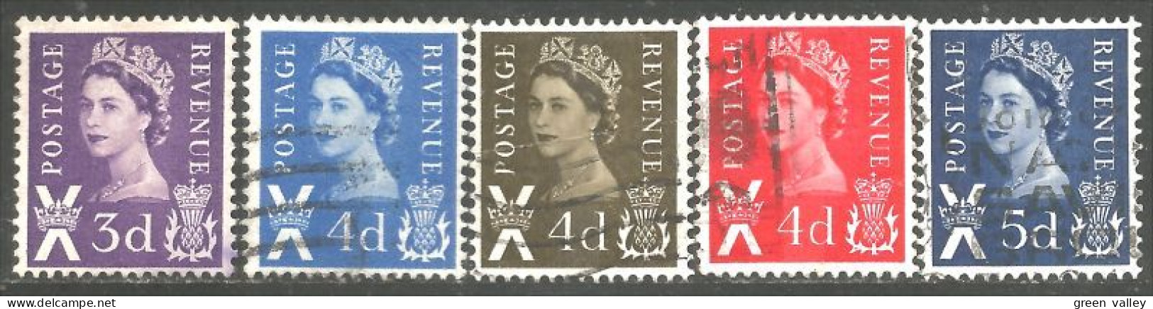 414 G-B Regionals Scotland 5 Stamps Queen Elizabeth (REG-23) - Ecosse