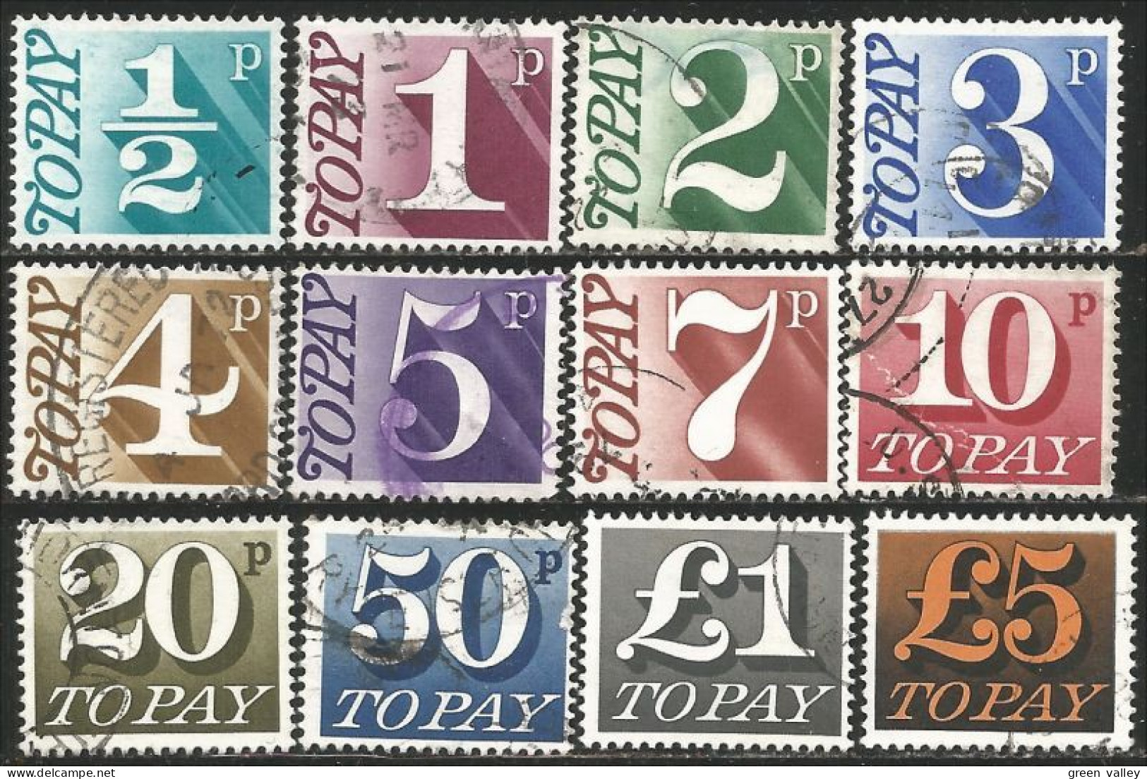 410 G-B 1970-75 Postage Dues Lightly Cancelled (GB-239) - Tasse