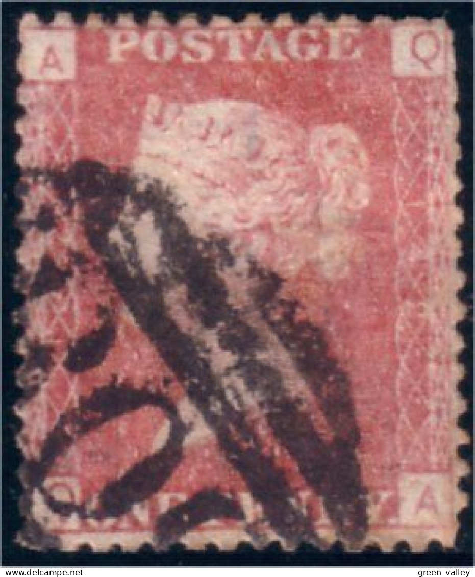 410 G-B 1864 One Penny Red Plate 142 (GB-91) - Used Stamps