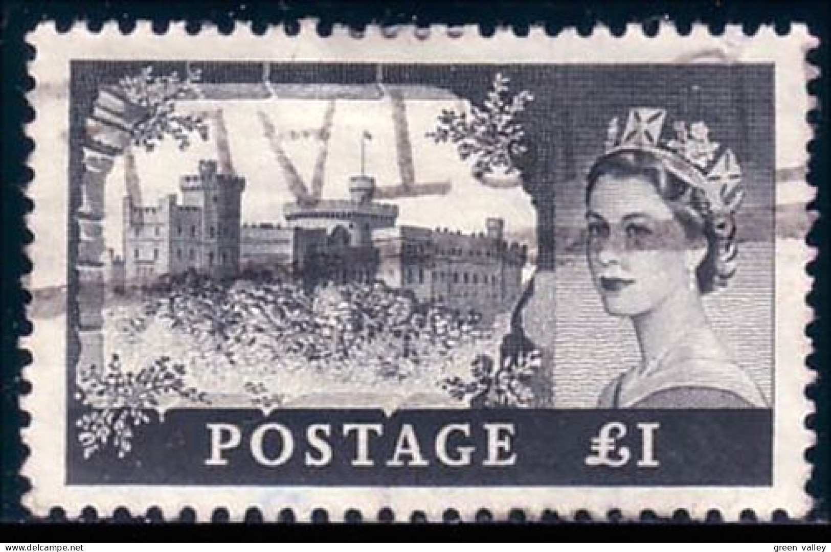 410 G-B QE2 1955 One Pound Watermark Crown And E 2 R (GB-8) - Oblitérés