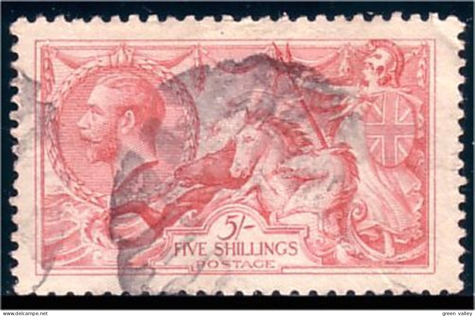 410 G-B 5 Shillings Rose 22 Mm Frame Very Fine Extra Centering Perf 11x12 Watermark 34 Large Crown And G V R (GB-5) - Oblitérés