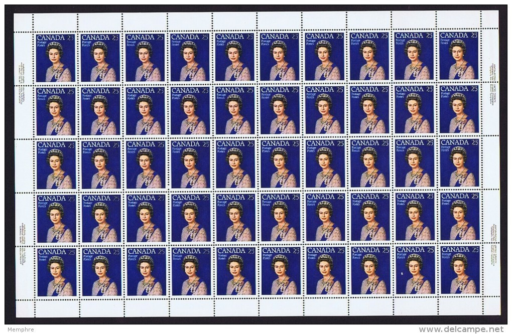 1977  Queen Elizabeth II  Silver Jubilee  Sc 704 Complete MNH Sheet Of 50 (folded) - Feuilles Complètes Et Multiples