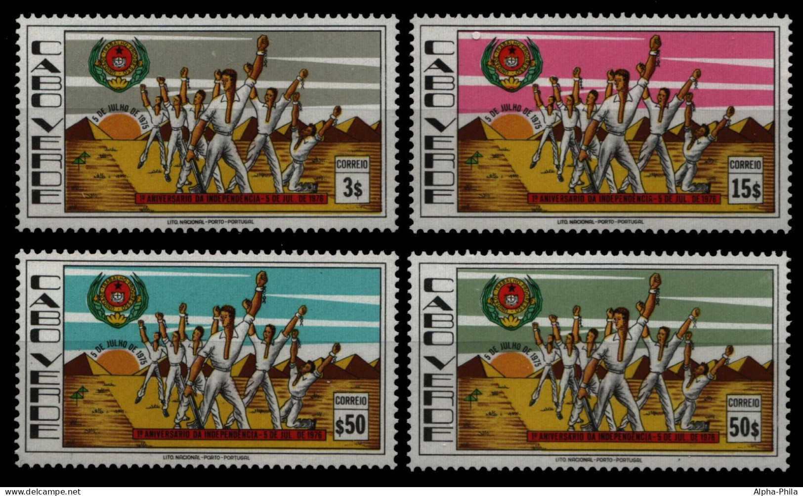 Kap Verde 1976 - Mi-Nr. 371-374 ** - MNH - 1 Jahr Unabhängigkeit - Cape Verde