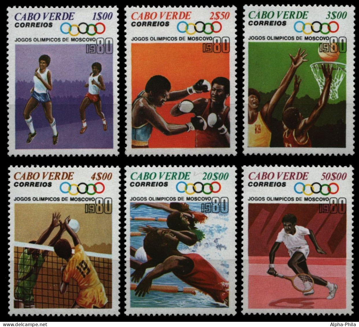 Kap Verde 1980 - Mi-Nr. 407-412 ** - MNH - Olympia Moskau - Cape Verde