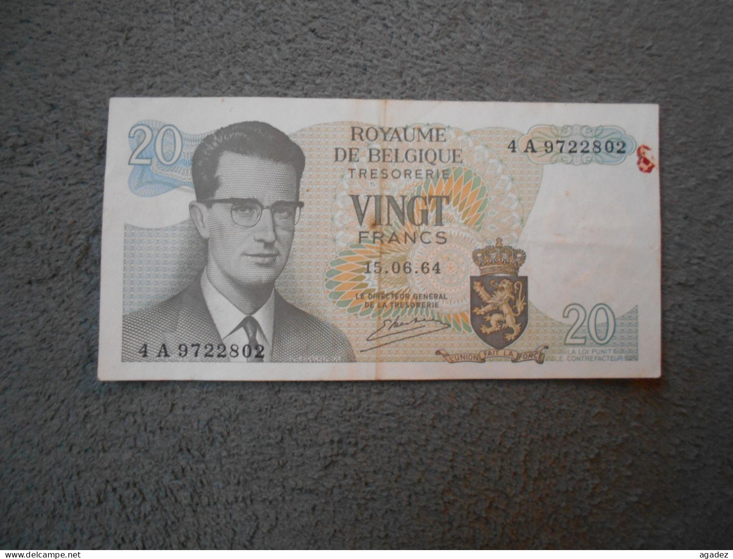 Ancien Billet De Banque Belgique 20 Francs 1964 - Andere & Zonder Classificatie