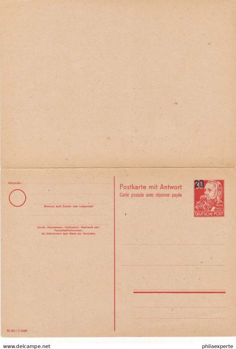 DDR Mi. GA Karte P 43 Frage/Antwort */ungebraucht - Überdruckausgabe -Mi. 30.-€ - Postcards - Mint