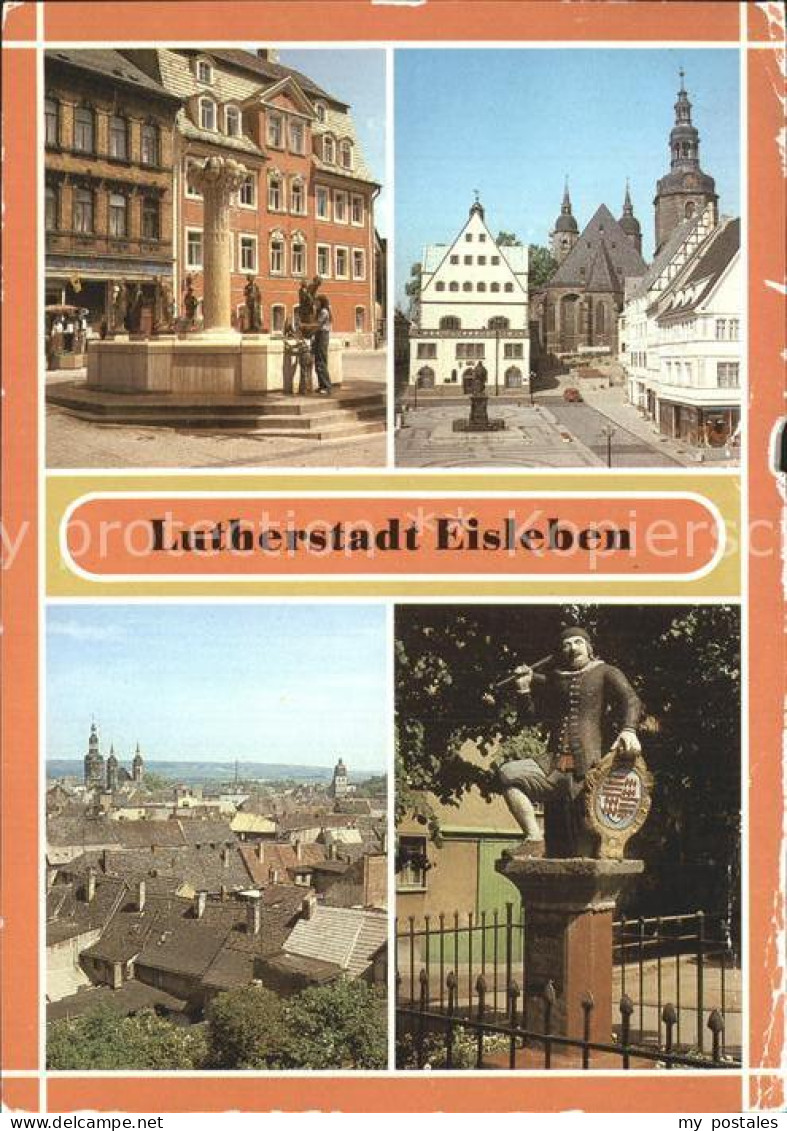 72390847 Eisleben Knappenbrunnen Markt Lutherdenkmal Lutherstadt Eisleben - Eisleben