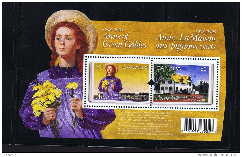 2008  Anne Of Green Gables  Sc 2276  Sheet Of 2 Different ** - Ongebruikt