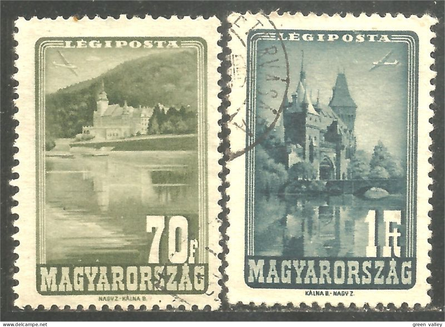 494 Hongrie 1947 Avion Airmail Castles Chateaux Schloss (HON-397) - Used Stamps