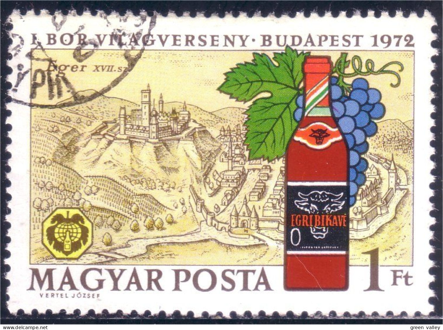 494 Hongrie Vin Rouge Red Wine Rot Wein Vigne Grappe Raisin Grape (HON-289) - Wines & Alcohols