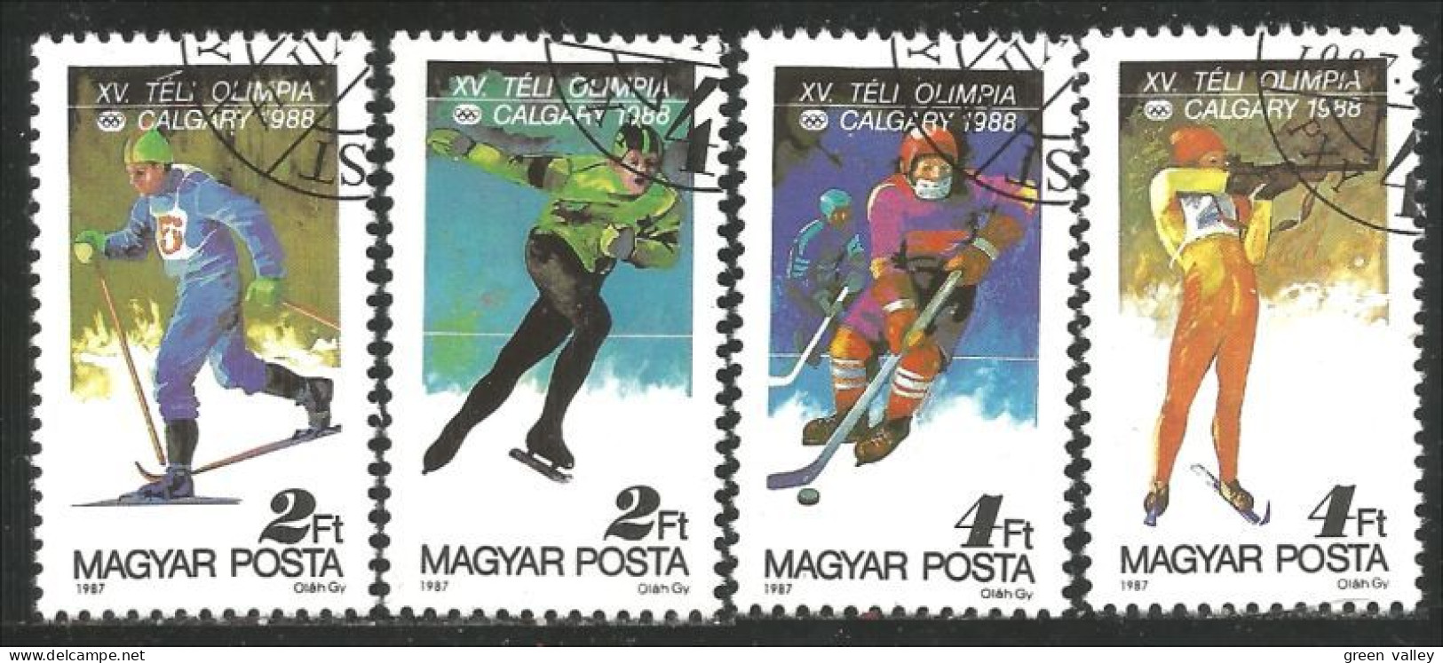494 Hongrie Jeux Calgary 1988 Winter Games Ski Biathlon Patinage Skating Hockey Bobsled Skiing (HON-173e) - Sci