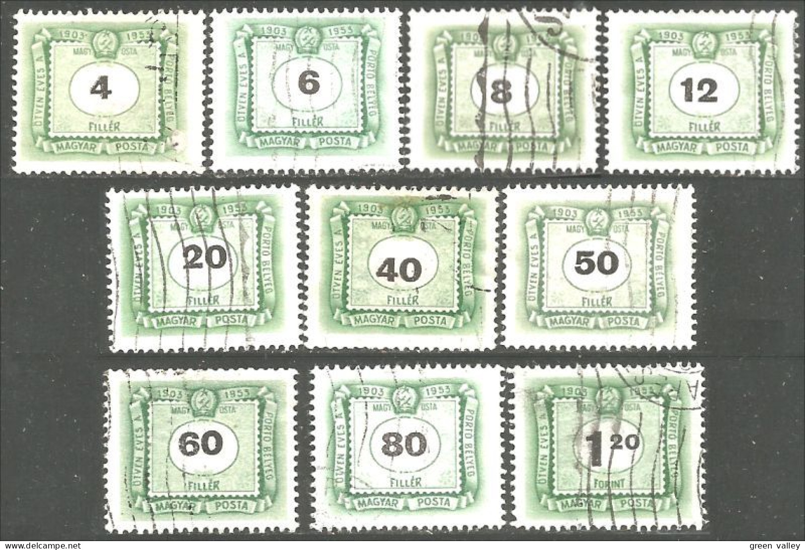 494 Hongrie 1953 Taxe Postage Due 10 Differents (HON-144) - Strafport