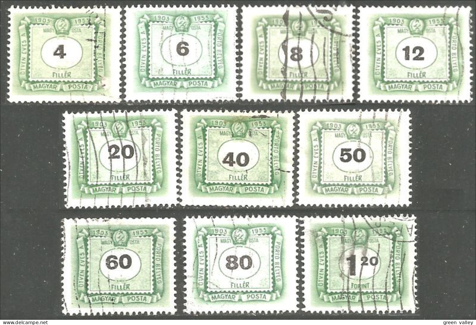 494 Hongrie 1953 Taxe Postage Due 10 Differents (HON-144) - Postage Due