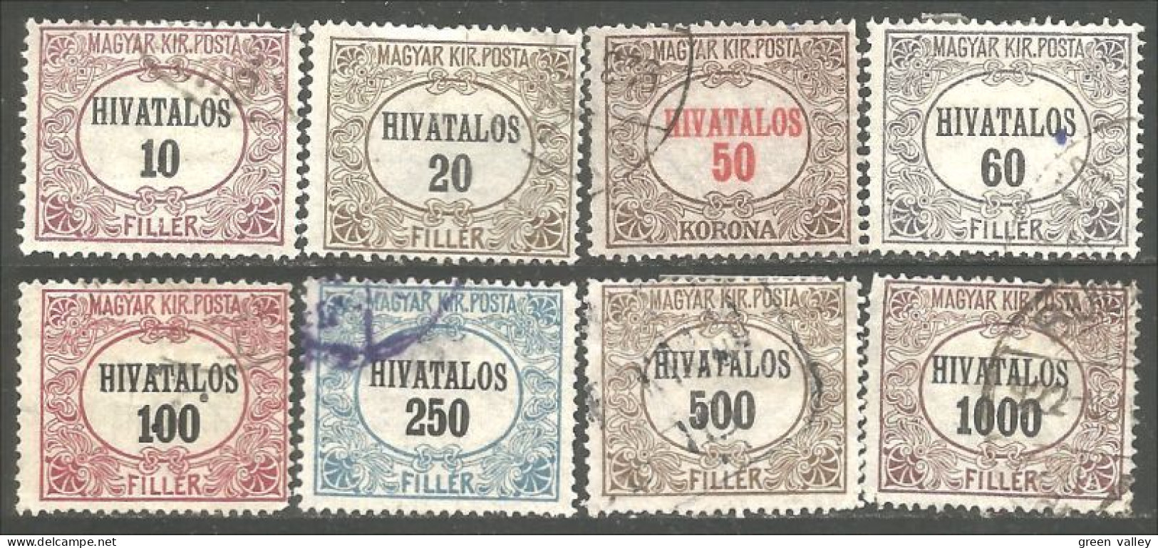 494 Hongrie Taxe Postage Due 8 Differents (HON-139) - Portomarken