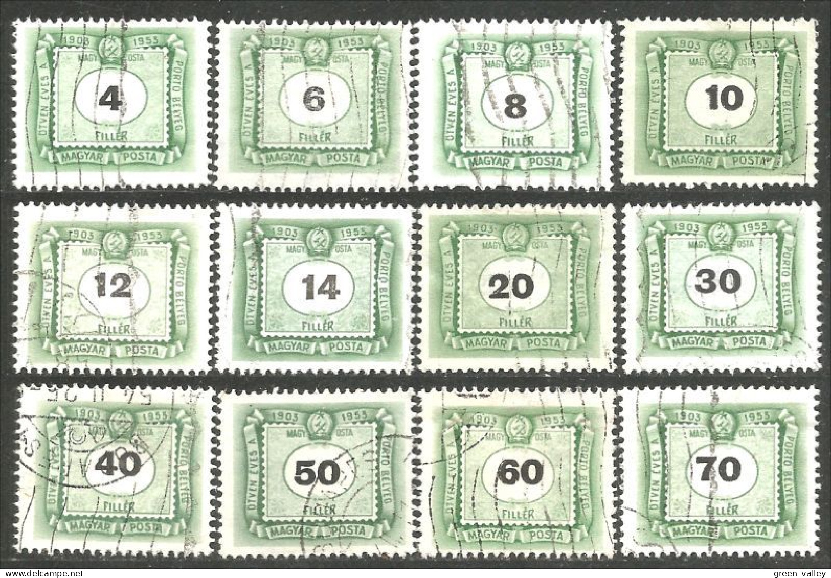 494 Hongrie 1953 Taxe Postage Due 12 Differents (HON-143) - Port Dû (Taxe)