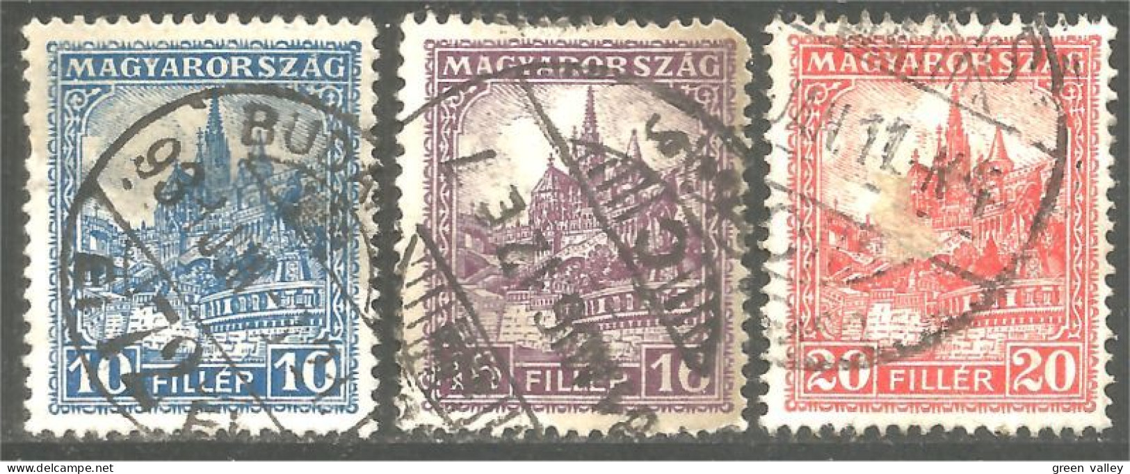 494 Hongrie 1926 Cathédrale Matthias Cathedral 3 Differents (HON-135) - Used Stamps
