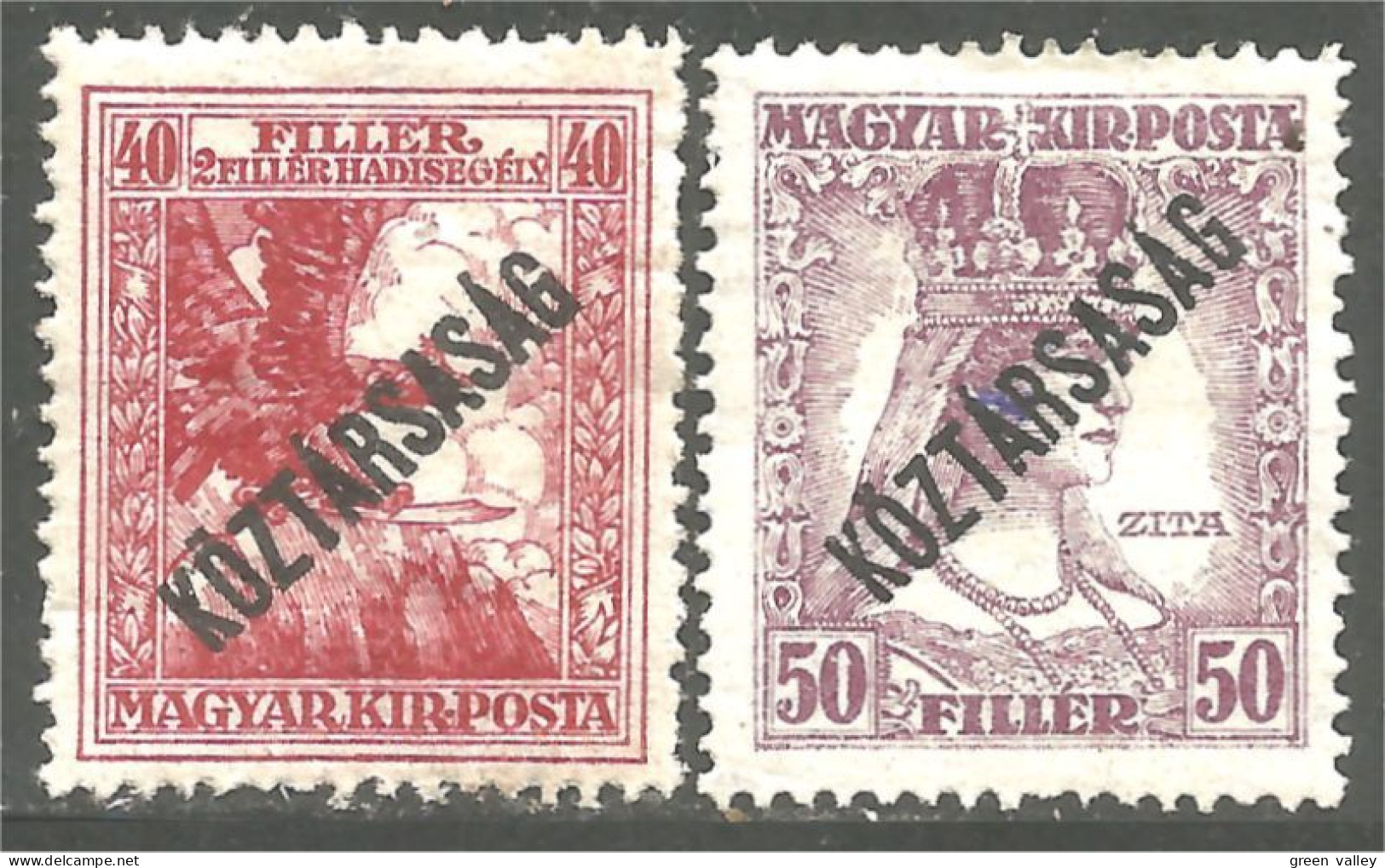 494 Hongrie 1918 Turul Reine Queen Zita Surcharge KOSTARSASAG MH * Neuf (HON-134) - Gebraucht