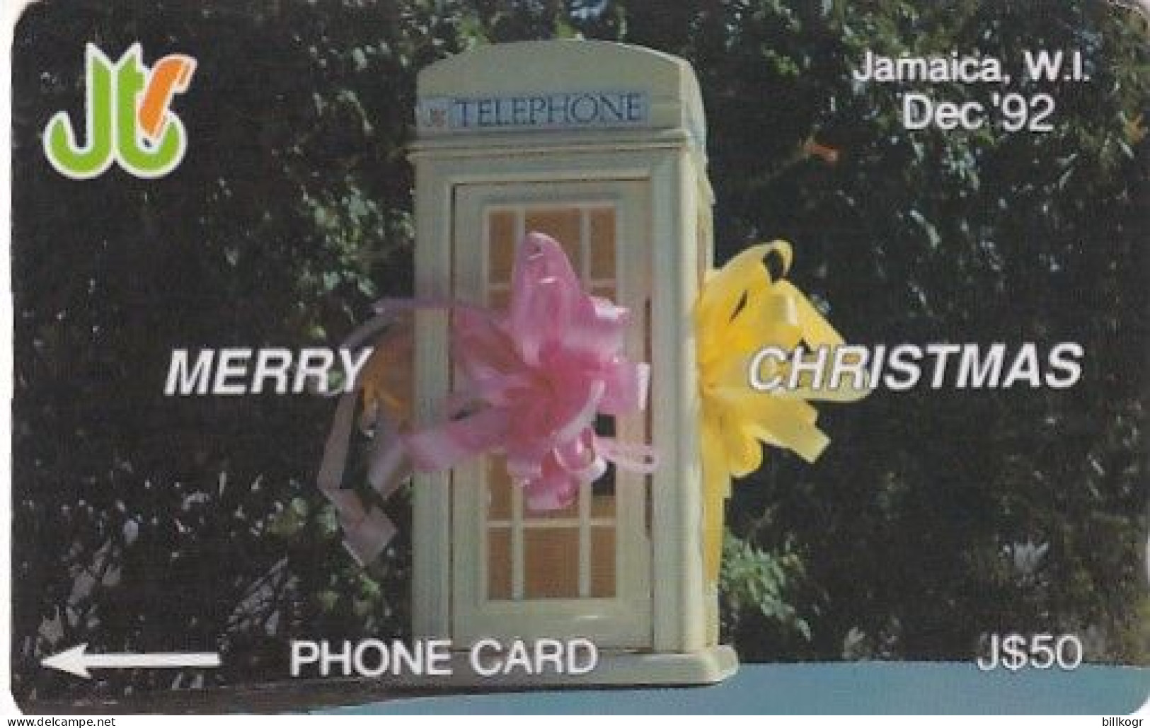 JAMAICA(GPT) - Merry Christmas, CN : 10JAMB/B, Tirage %75604, Used - Jamaïque