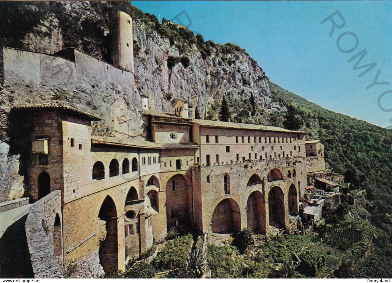 CARTOLINA  C3 SUBIACO,ROMA,LAZIO-SACRO SPECO-STORIA,MEMORIA,CULTURA,RELIGIONE,IMPERO ROMANO,BELLA ITALIA,VIAGGIATA 1985 - Iglesias