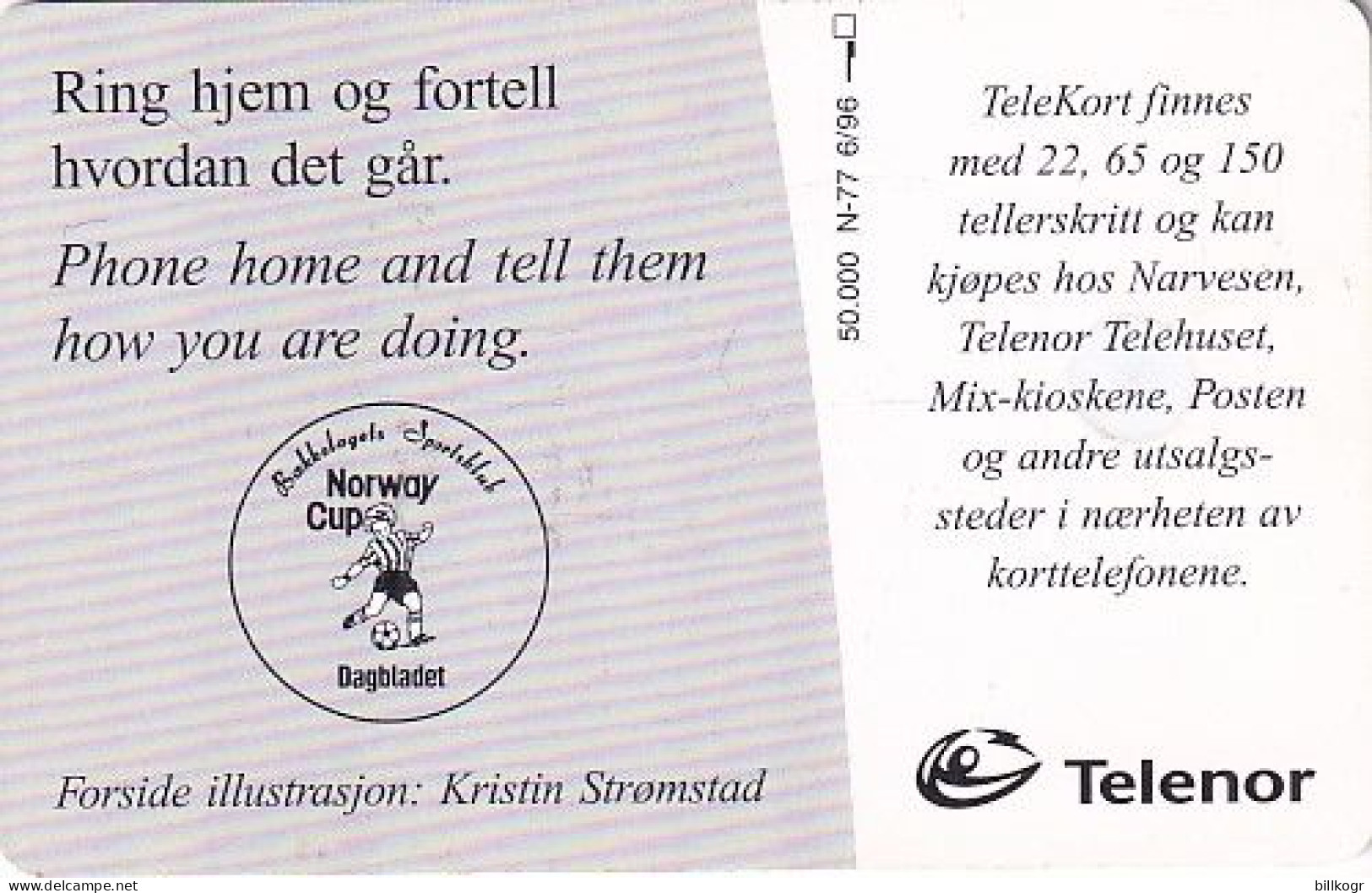 NORWAY - Norway Cup 1996(077), Tirage 50000, 06/96, Used - Norway