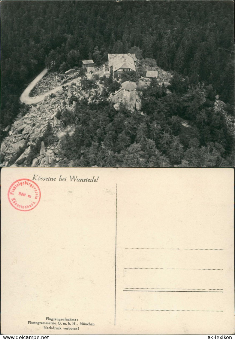 Ansichtskarte Wunsiedel (Fichtelgebirge) Luftbild Kösseine 1929 - Wunsiedel