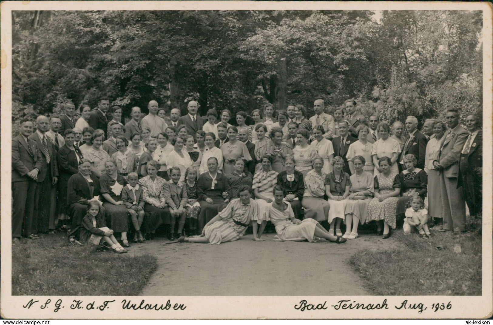 Ansichtskarte Bad Teinach-Zavelstein Urlauber Gruppenbild 1936 - Bad Teinach