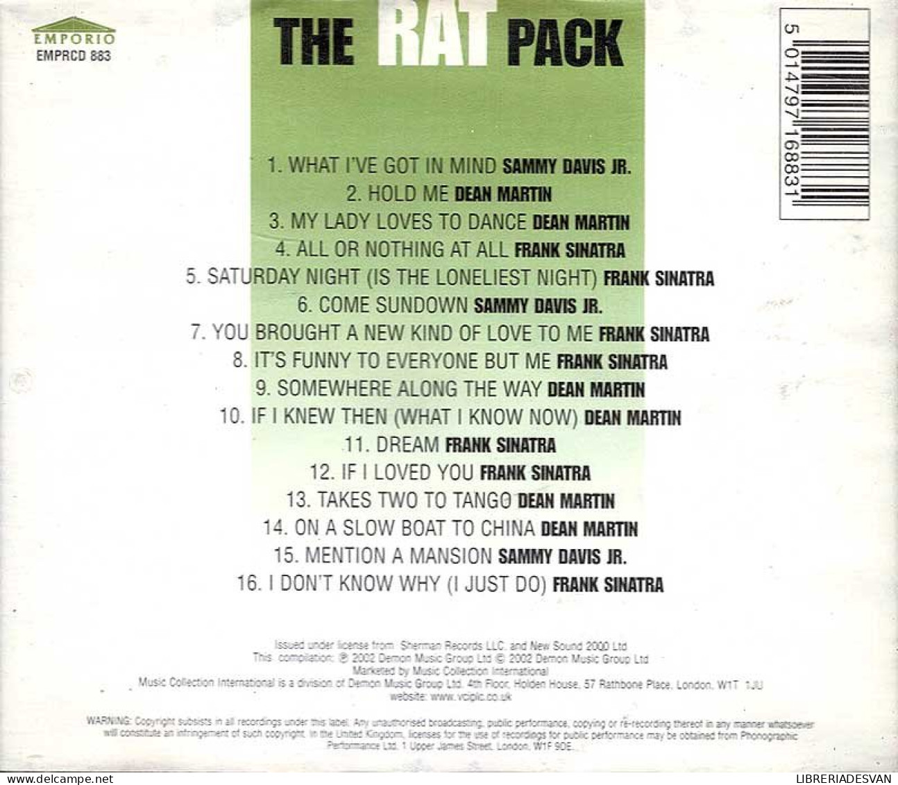 Sammy Davis Jr., Frank Sinatra, Dean Martin - The Rat Pack Volume 3. CD - Jazz