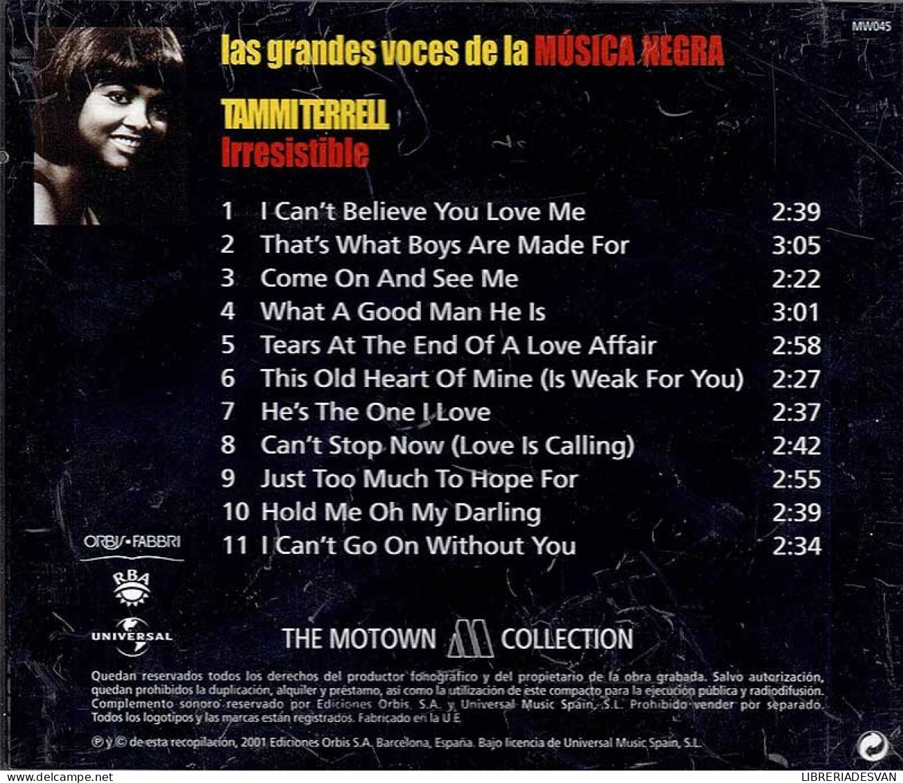 Las Grandes Voces De La Música Negra. Tammi Terrell - Irresistible. CD - Jazz