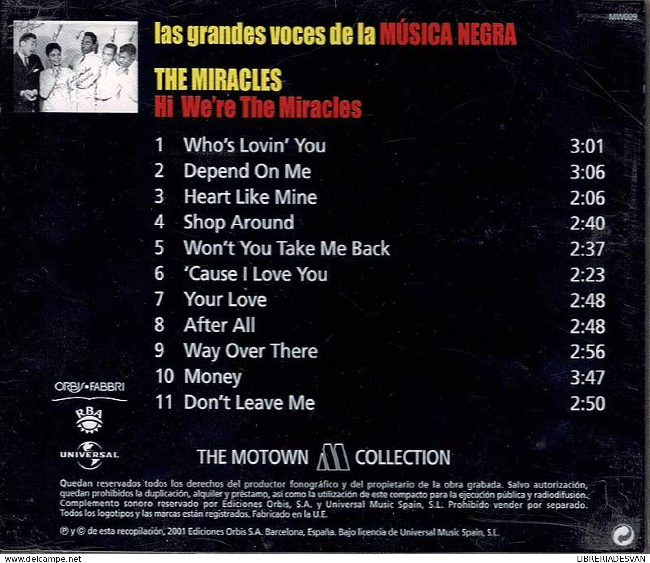 Las Grandes Voces De La Música Negra. The Miracles - Hi We're The Miracles. CD - Jazz