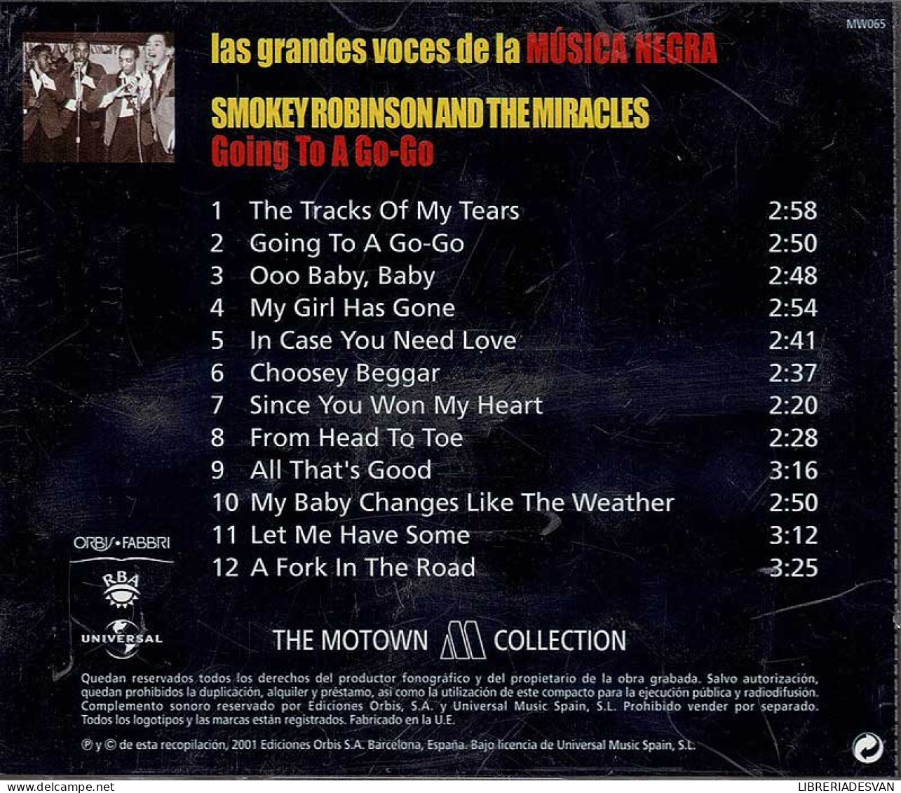 Las Grandes Voces De La Música Negra. Smokey Robinson And The Miracles - Going To A Go-Go. CD - Jazz