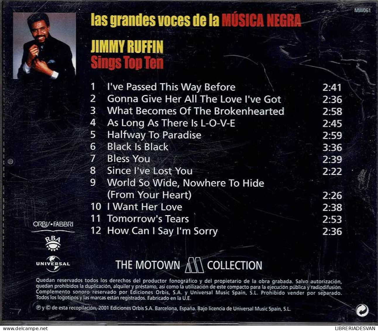 Las Grandes Voces De La Música Negra. Jimmy Ruffin - Sings Top Ten. CD - Jazz
