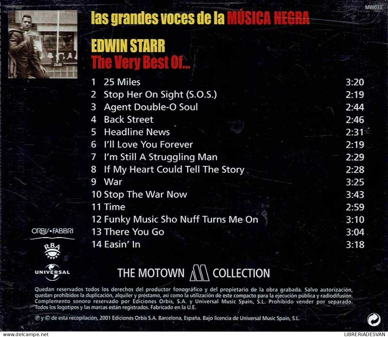 Las Grandes Voces De La Música Negra. Edwin Starr - The Very Best Of. CD - Jazz