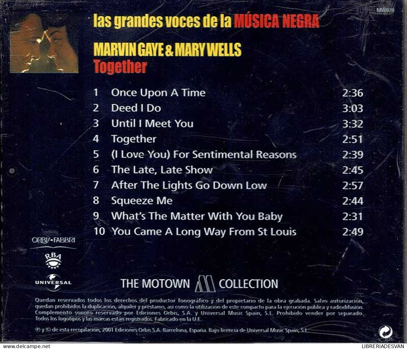 Las Grandes Voces De La Música Negra. Marvin Gaye & Mary Wells - Together. CD - Jazz