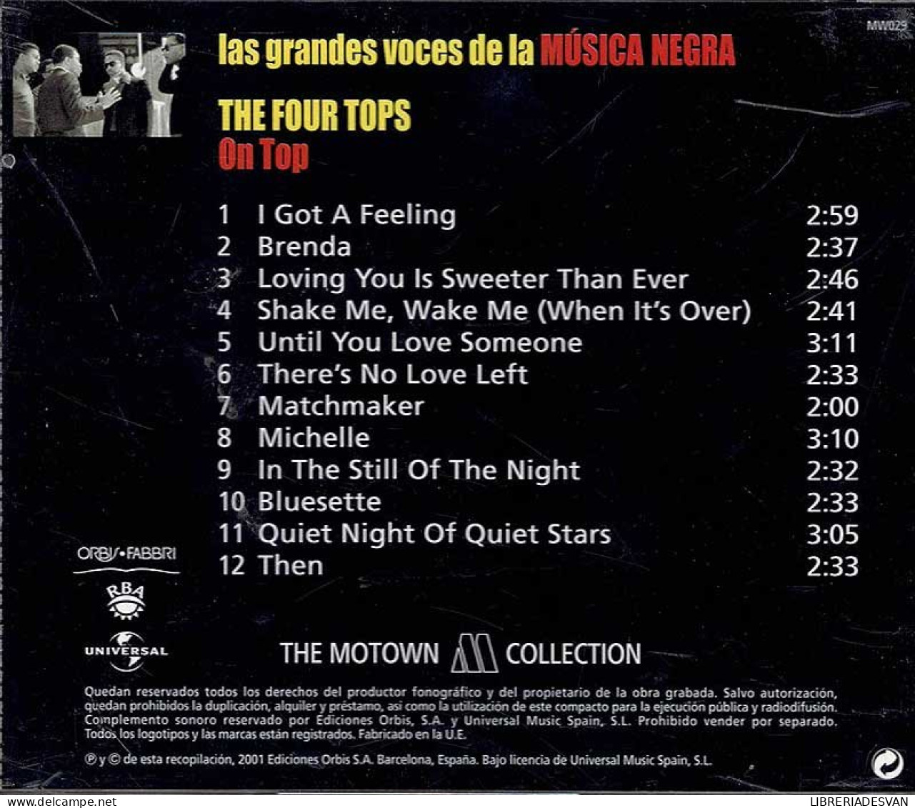 Las Grandes Voces De La Música Negra. The Four Tops - On Top. CD - Jazz