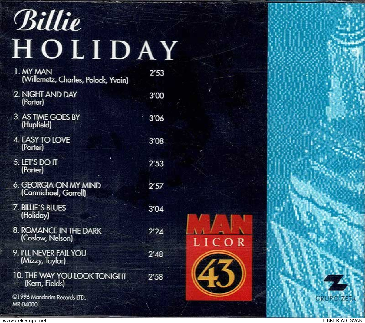 Billie Holiday. Man Licor 43. CD - Jazz