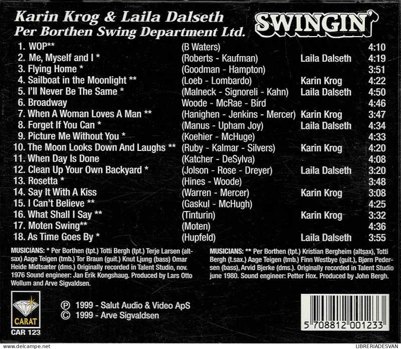 Karin Krog & Laila Dalseth - Per Borthen Swing Department Ltd. - Swingin. CD - Jazz