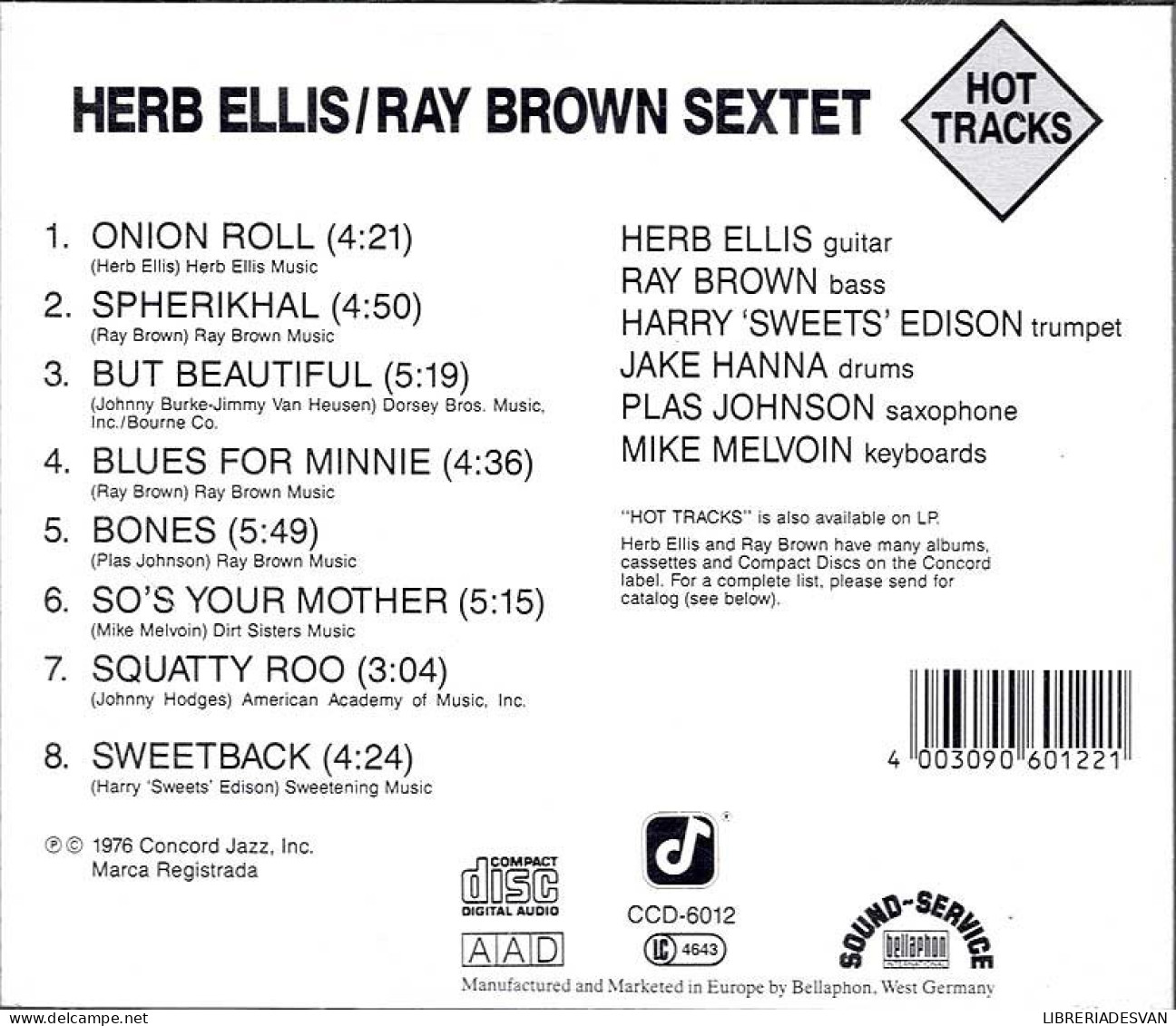 Herb Ellis / Ray Brown Sextet - Hot Tracks. CD - Jazz