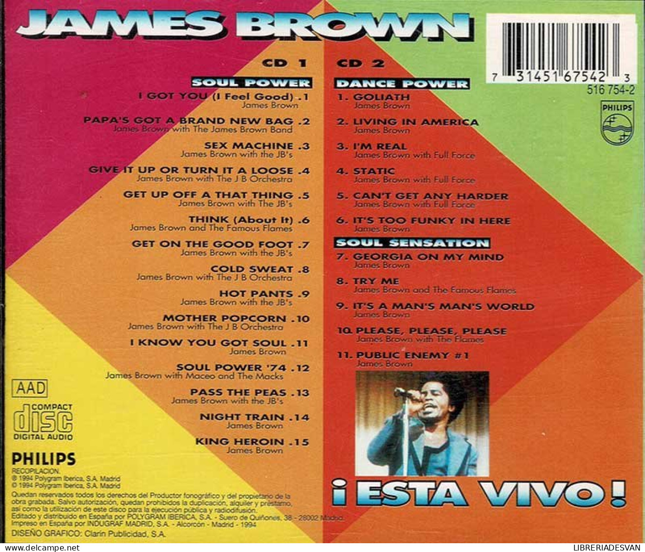 James Brown - ¡ Esta Vivo !. 2 X CD - Jazz