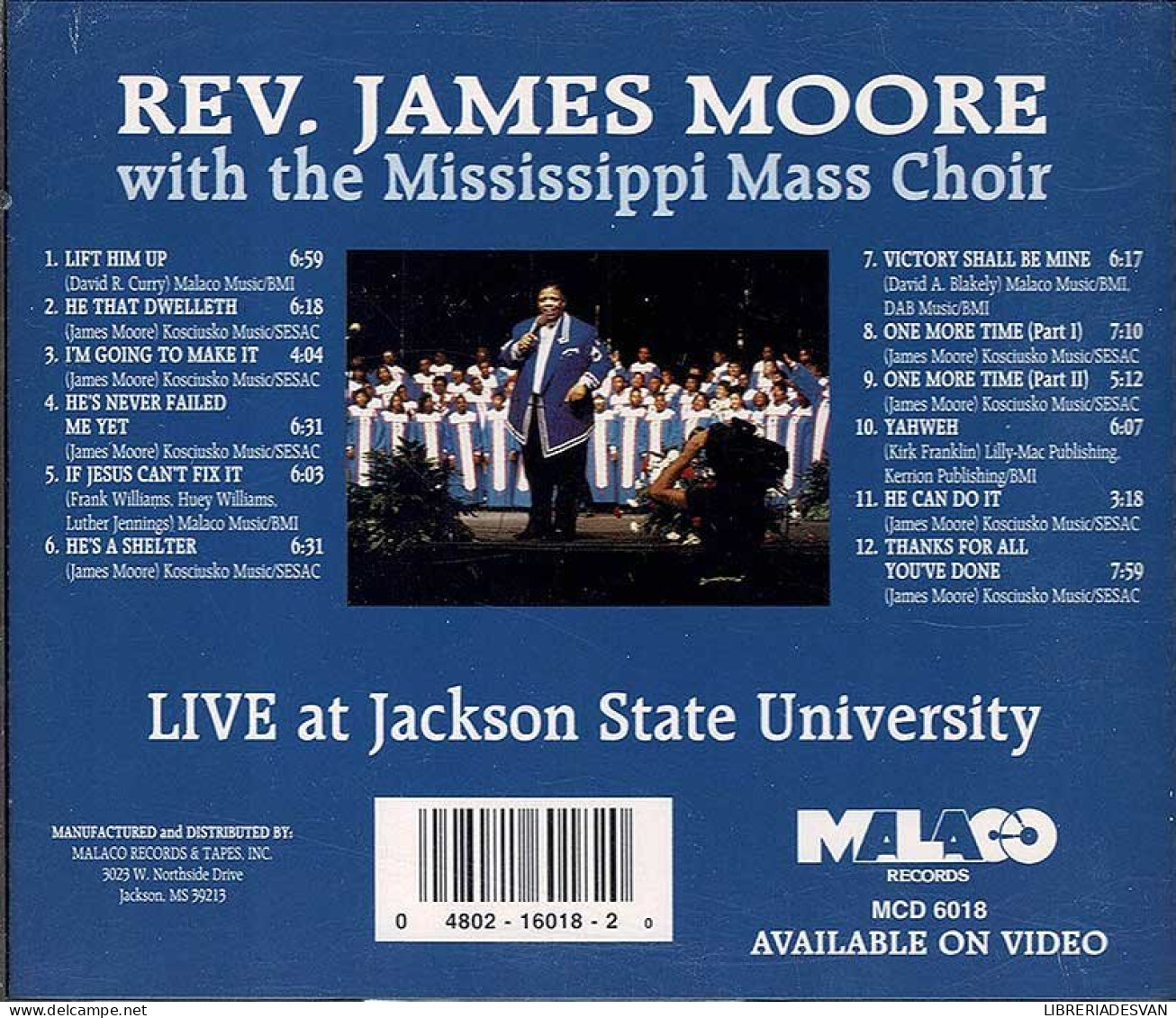 James Moore With The Mississippi Mass Choir - Live At Jackson State University. CD - Jazz