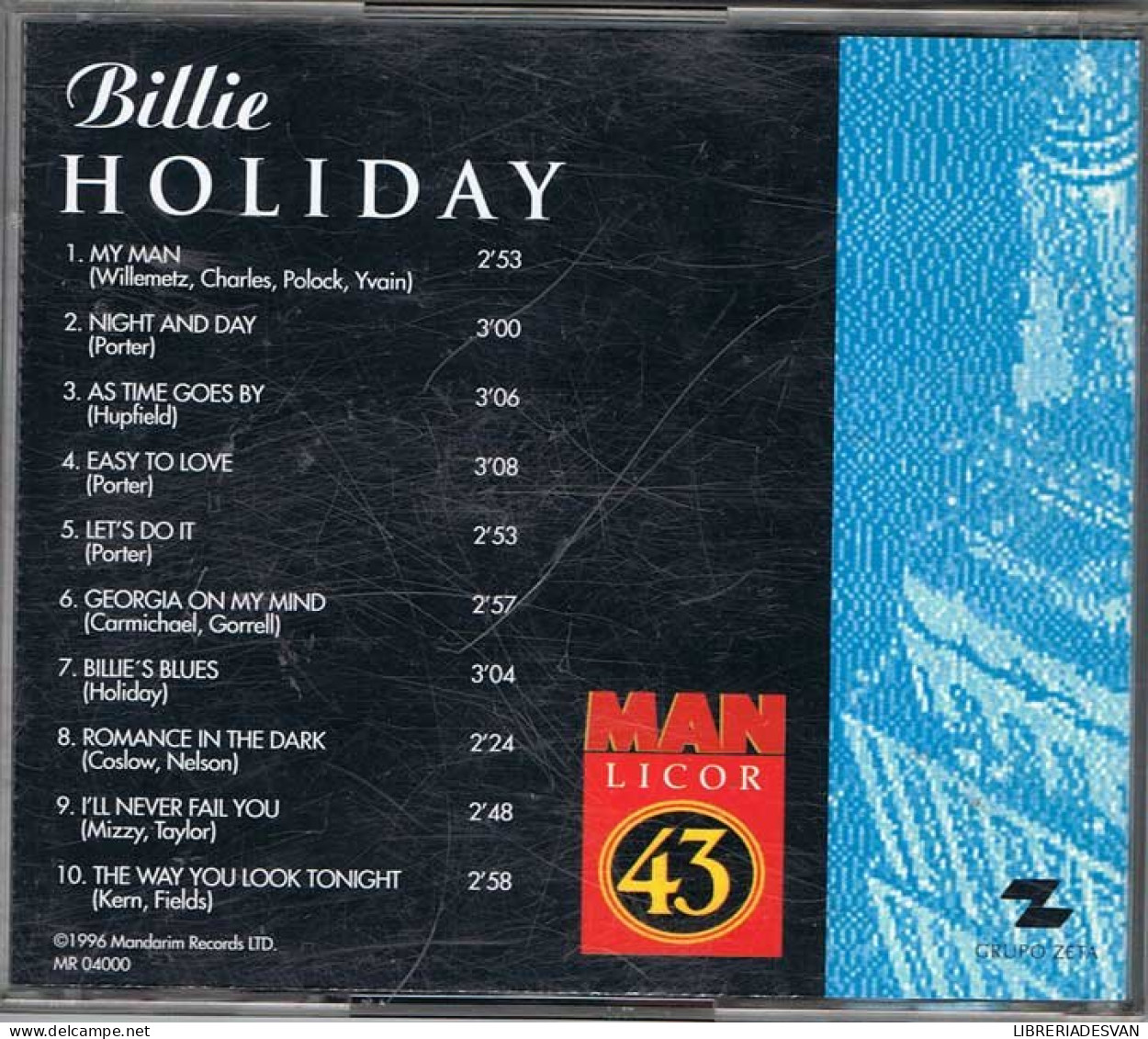 CD Billie Holiday. Man Licor 43 - Jazz